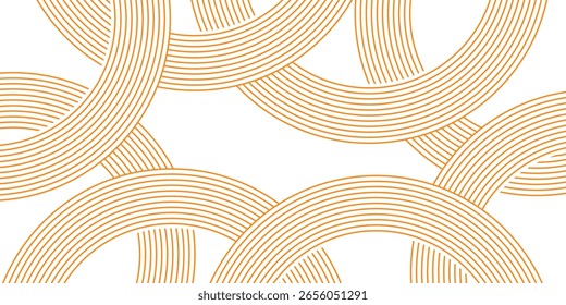 Doodle banner with yellow ramen pattern on white background. Wave abstract pattern. abstract vector ilustration.
