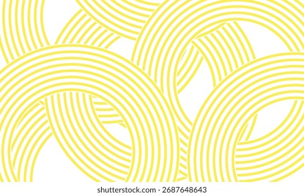 Doodle banner with yellow ramen pattern on white background. Wave abstract pattern. Modern Trendy design in vector Illustration