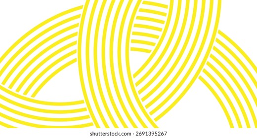 Doodle banner with yellow ramen pattern on white background. Wave abstract pattern.