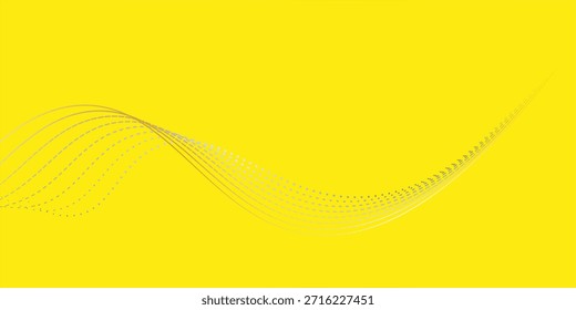 Anuncio Doodle con patrón de ramen amarillo sobre fondo blanco. Patrón abstracto de la onda punto elegante moderno