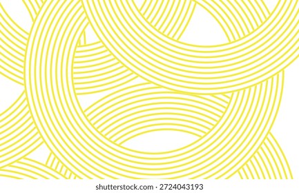 Banner de doodle com padrão de ramen amarelo sobre fundo branco. Padrão abstrato de onda. ilustração de vetor