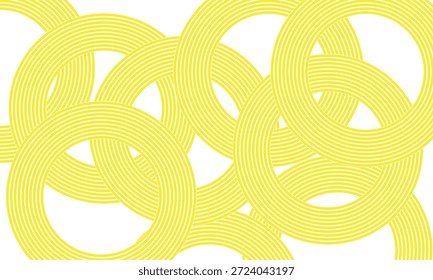 Doodle-Banner mit gelbem Ramen-Muster auf weißem Hintergrund. Abstraktes Wellenmuster. Vektor EPS 10