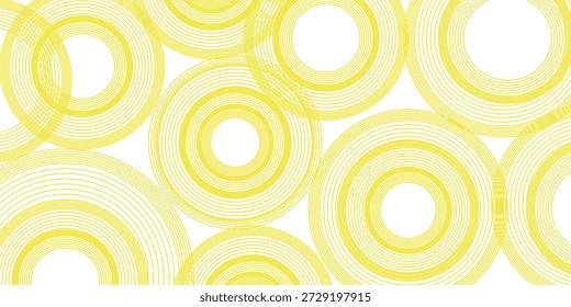 Doodle-Banner mit gelbem Ramen-Muster auf weißem Hintergrund. Abstraktes Wellenmuster.