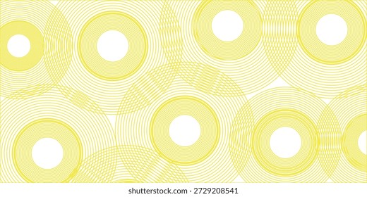 Doodle-Banner mit gelbem Ramen-Muster auf weißem Hintergrund. Abstraktes Wellenmuster.