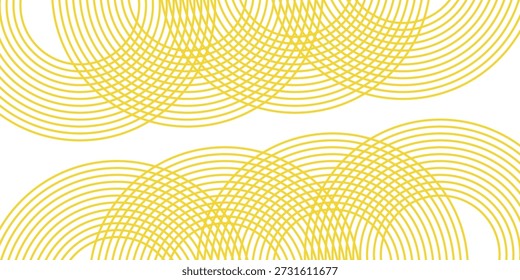 Doodle-Banner mit gelbem Ramen-Muster auf weißem Hintergrund. Abstraktes Wellenmuster.