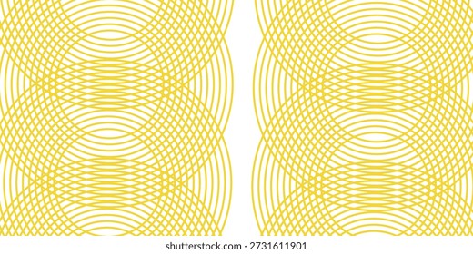 Doodle-Banner mit gelbem Ramen-Muster auf weißem Hintergrund. Abstraktes Wellenmuster.