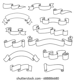 Doodle Banners Hand Drawn Design Elements