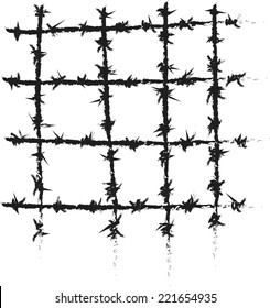 doodle barbed wire vector