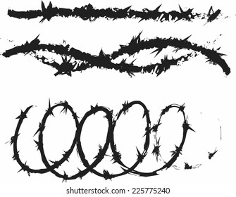 doodle barbed wire vector