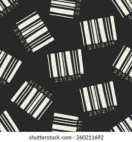 doodle barcode seamless pattern