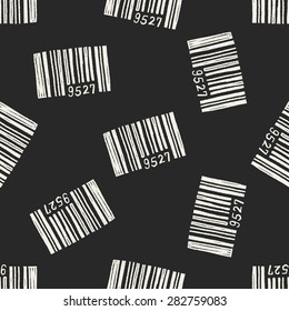 doodle barcode seamless pattern background