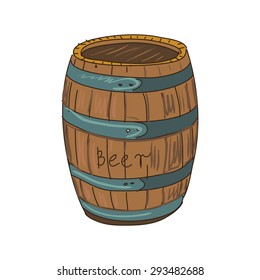 doodle barrel isolated on the white background, excellent vector illustration, EPS 10