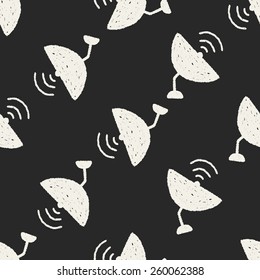 Doodle Base station seamless pattern background