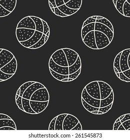 Doodle Baseball seamless pattern background