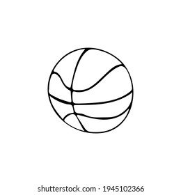 Doodle basketball ball icon in vector. Hand drawn basketball ball icon in vector. Basketball ball doodle illustration