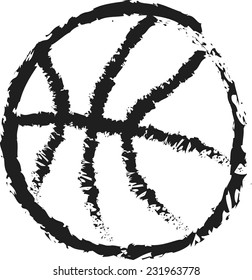 doodle basketball ball vector