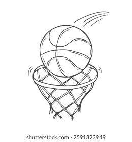 Doodle basketball on white background,vector illustration sketch