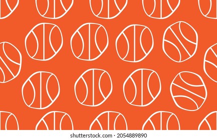 doodle basketball seamless pattern background