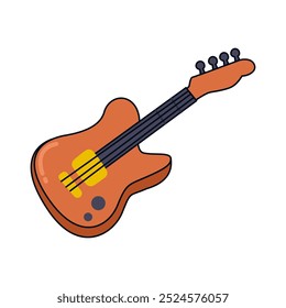 Doodle guitarra baixo para festival de música