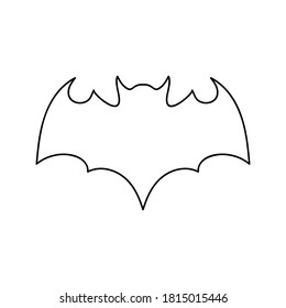 Doodle bat isolated on white. Hand drawing line art. Sketch halloween symbol. Vector stock illustration. EPS 10