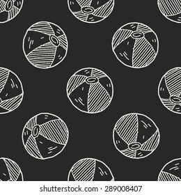 Doodle Beach Ball seamless pattern background