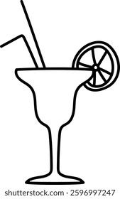 Doodle Beach Cocktail Vector Illustration