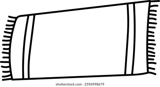 Doodle Beach Mat Vector Illustration