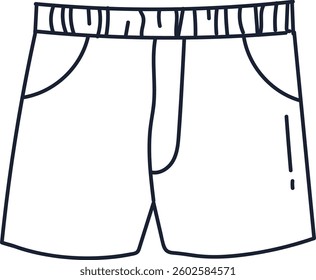 Doodle Beach Shorts Vector Illustration