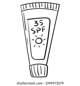Doodle Beach Sunscreen Bottle Sticker