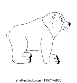 Doodle bear on a white background.The charming vector bear can be used in children's book illustrations,coloring books,and textiles.