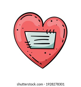 Doodle of beautiful heart illustrations. Valentine card. Template for the design.