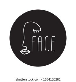 Doodle beautiful woman face. International Women's Day. Vector illustration for card, poster, modern design. Feminism concept.