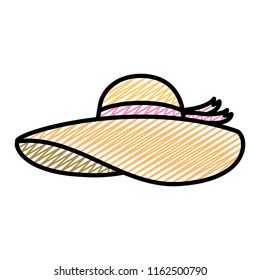 doodle beauty female hat with ribbon style