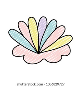 doodle beauty marine flower with nature petals
