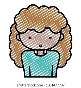 doodle beauty woman with hairstyle design and blouse