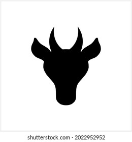Doodle beef icon isolated on white. Stencil animal. Vector stock illustration. EPS 10
