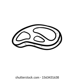 doodle beef icon vector hand drawing 