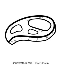 doodle beef icon vector hand drawing 