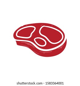 doodle beef icon vector hand drawing 