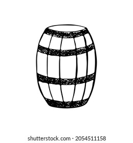 Doodle beer barrel. Hand drawn element for web design, stationery, poster, flyer, logo