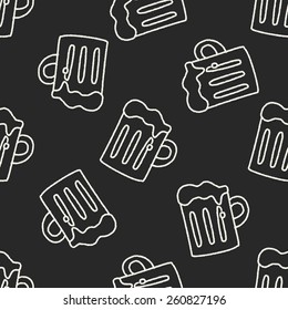 doodle beer seamless pattern background