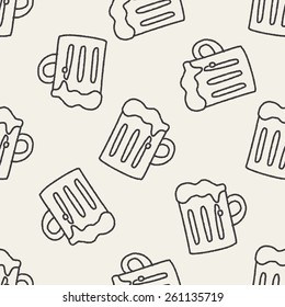 doodle beer seamless pattern background