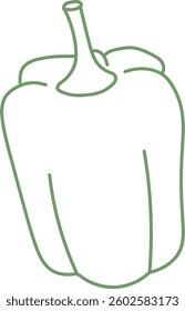 Doodle Bell Pepper Vector Illustration