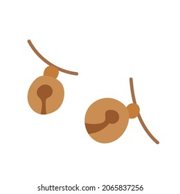 Campanas de garabatos. Decoración sencilla para la Navidad festiva y Año Nuevo. Ilustración vectorial aislada en fondo blanco.