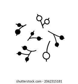 Doodle berries. Doodle vector illustration for winter greeting cards, posters, stickers and seasonal design.