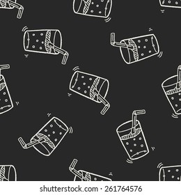 Doodle Beverages seamless pattern background