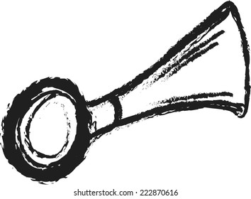 doodle bicycle air horn, vector