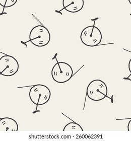 doodle bicycle seamless pattern background