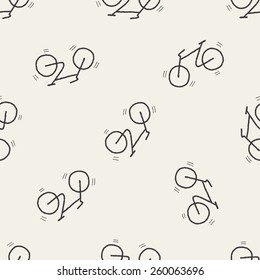 doodle bicycle seamless pattern background