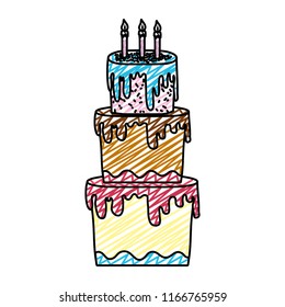 doodle big cake with three floors style